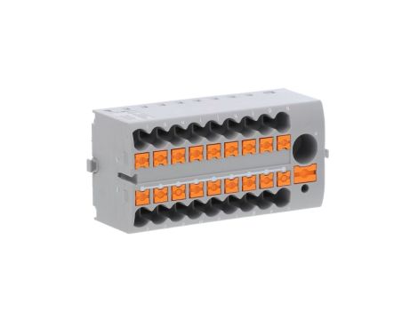 Blok rozdzielczy PTFIX 6/18X2,5-NS35A GY, szare złącze przemysłowe - 18 punktów przyłączeniowych o przekroju 2,5mm2