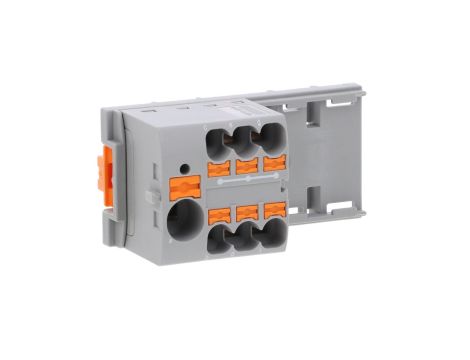 Blok rozdzielczy PTFIX 10/6X4-NS35 GY, szare złącze przemysłowe - 6 punktów przyłączeniowych o przekroju 4mm2