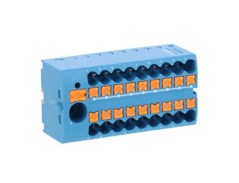 Blok rozdzielczy PTFIX 6/18X2,5 BU, niebieskie złącze przemysłowe - 18 punktów przyłączeniowych o przekroju 2,5mm2