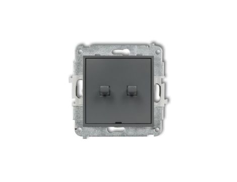 MINI Przycisk dwubiegunowy (dwa klawisze bez piktogramów osobne zasilanie) w stylu amerykańskim grafitowy mat 28MWPUS-44.2