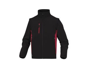 Kurtka Softshell 96 poliester 4 Elastan. Odpinane Rękawy kolor czarno-czerwony rozmiar 3XL MYSE2NR3X