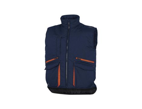 Kamizelka z wieloma kieszeniami z poliestru i bawełny kolor granatowo-pomarańczowy S SiER2MOPT