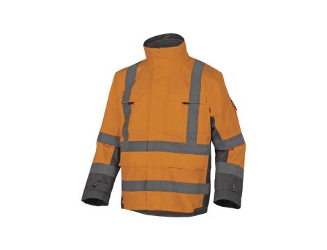 Kurtka odblaskowa 4 W 1 powlekana Pu kolor pomarańczowo-szara rozmiar 3XL TARMAOG3X