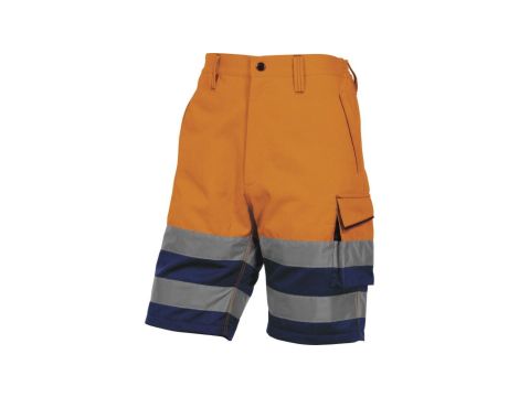 Ostrzegawcze spodnie bermudy robocze z poliestru i bawełny PHBE2OMXG
