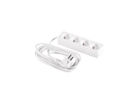 Przedłużacz 4-gniazda z/u 5m /H05VV-F 3G1/ biały PM-BW-4G-50