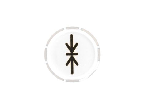 Soczewka przycisku 22mm płaska biała z symbolem MOCOWANIE M22-XDL-W-X14 218312