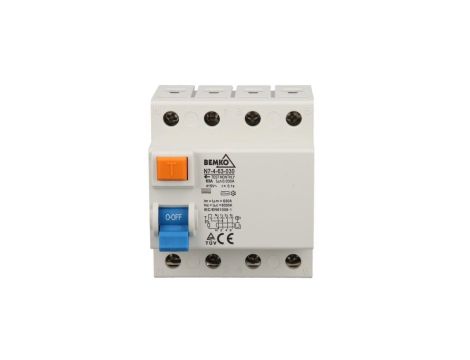 Wyłącznik różnicowoprądowy AC 4P 63A 30mA A05-N7-4-63-030