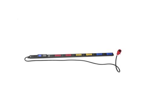 Listwa zarządzalna wtyk zasilający IEC 60309 32A 400V gniazda 21xC13 10A 250V 3xC19 16A 250V 32A DN-NP-V-5-21C13-3C19