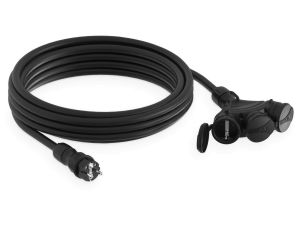 Przedłużacz budowlany 3-gniazda z/u 25m /H05RR-F 3x2,5/ IP54 czarny/czarny W-01177