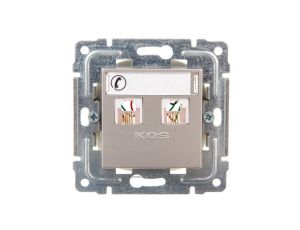 DANTE Gniazdo telefoniczne podwójne 2xRJ11 inox 454164