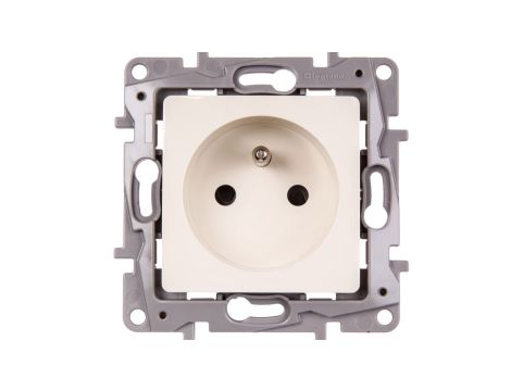 NILOE Gniazdo pojedyncze z/u 16A IP20 z przesłonami kremowe 664636