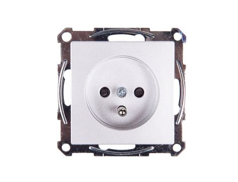 Merten System M Gniazdo pojedyncze z/u 16A IP20 z przesłonami aluminium MTN2600-0460