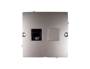 Simon Basic Gniazdo telefoniczne pojedyncze RJ11 satynowe BMTF1.02/29