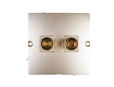 Simon Basic Gniazdo głośnikowe do jednej kolumny satynowe BMGL2.02/29