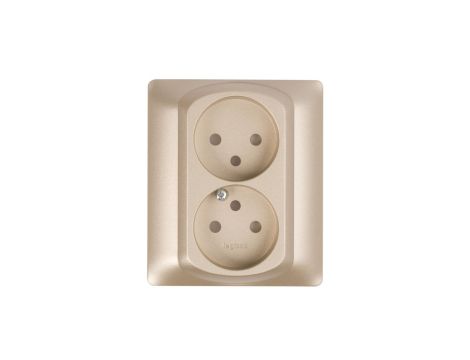 SISTENA LIFE Plakietka gniazda podwójnego titan 771435