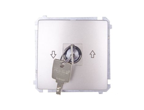 Simon Basic Łącznik żaluzjowy z kluczem trzypozycyjnym satynowy BMWZK.01/29