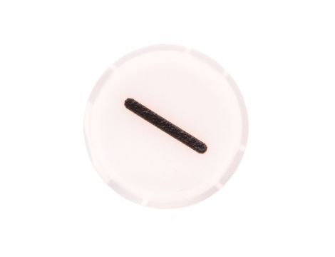 Soczewka przycisku 22mm płaska biała z symbolem ZMNIEJSZANIE (MINUS) M22-XDL-W-X5 218303