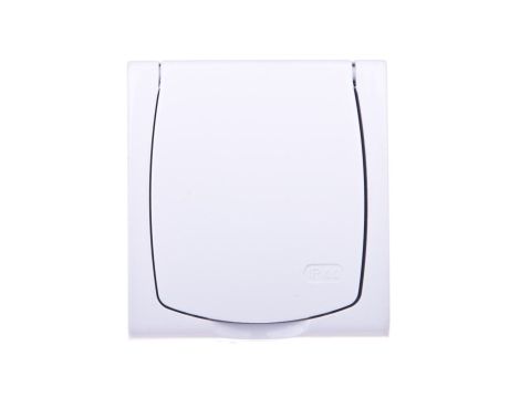 MADERA Gniazdo hermetyczne pojedyncze z/u Schuko IP44 klapka biała GNH-1NS/00/w