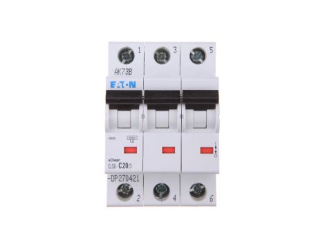 Wyłącznik nadprądowy 3P C 20A 6kA AC CLS6-C20/3-DP 270421