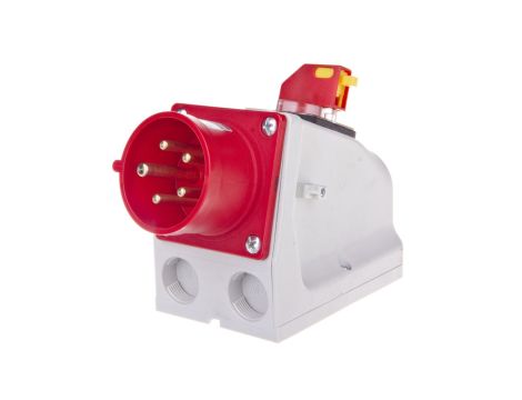 Wtyczka odbiornikowa KOMBI 16A 5P 400V czerwona IP44 615-6W