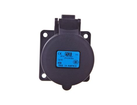 Gniazdo tablicowe 32A 3P 230V /70x70/ czarne IP44 323-6x