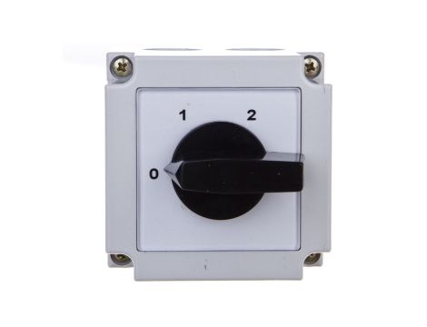 Łącznik krzywkowy 0-1-2 2P 10A w obudowie 4G10-252-PK