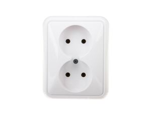 COSMO Gniazdo podwójne b/u białe 300435