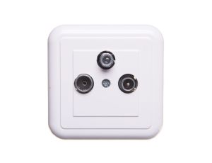 COSMO Gniazdo antenowe potrójne RTV-SAT końcowe białe 300476