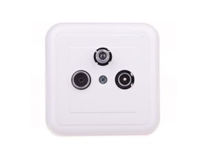 COSMO Gniazdo antenowe podwójne RTV-SAT końcowe białe 300473