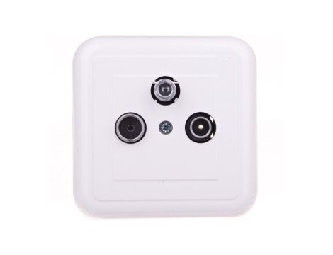 COSMO Gniazdo antenowe podwójne RTV-SAT końcowe białe 300473