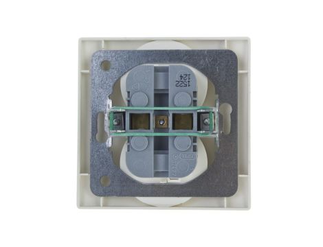 KARO Gniazdo podwójne z/u z przesłonami ecru perłowy GP-2SZP/42