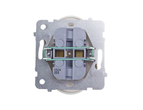 KARO Gniazdo podwójne z/u z przesłonami ecru perłowy GP-2SRZP/m/42