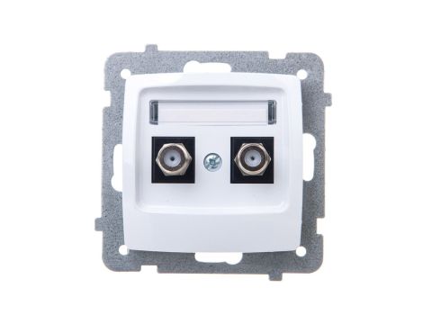 KARO Gniazdo antenowe podwójne typu F białe GPA-2SF/m/00