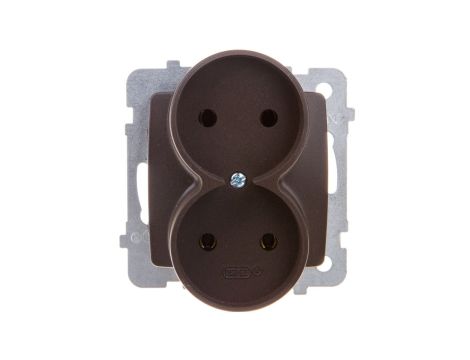 KARO Gniazdo podwójne b/u czekoladowy metalik GP-2SR/m/40