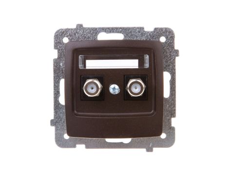 KARO Gniazdo antenowe podwójne typu F czekoladowy metalik GPA-2SF/m/40