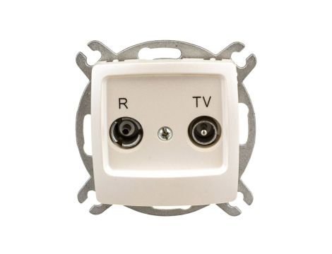 KARO Gniazdo antenowe RTV przelotowe 16dB ecru perłowy GPA-16SP/m/42