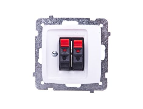 KARO Gniazdo głośnikowe podwójne białe GG-2S/m/00