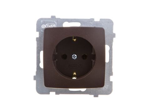 KARO Gniazdo pojedyncze z/u Schuko czekoladowy metalik GP-1SS/m/40