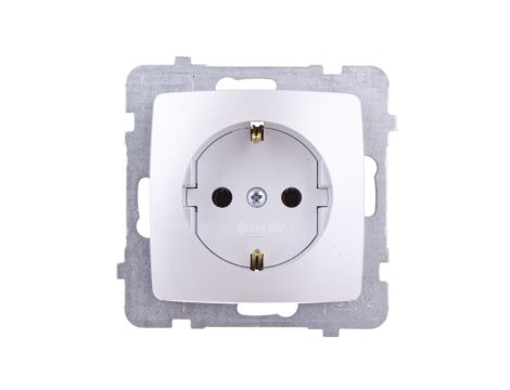 KARO Gniazdo pojedyncze z/u Schuko srebrny perłowy GP-1SS/m/43