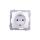 KARO Gniazdo pojedyncze z/u Schuko srebrny perłowy GP-1SS/m/43