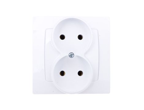 KARO Gniazdo podwójne b/u białe GP-2S/00