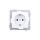 KARO Gniazdo pojedyncze z/u Schuko z przesłonami białe GP-1SSP/m/00