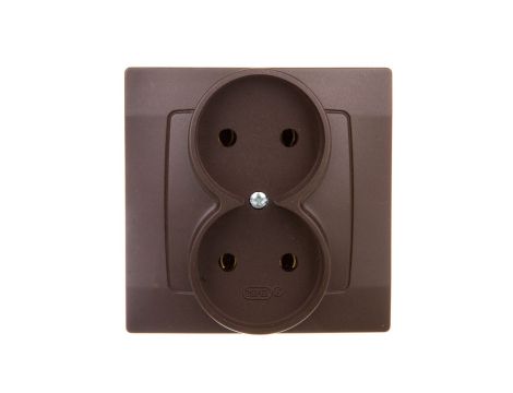 KARO Gniazdo podwójne b/u czekoladowy metalik GP-2S/40