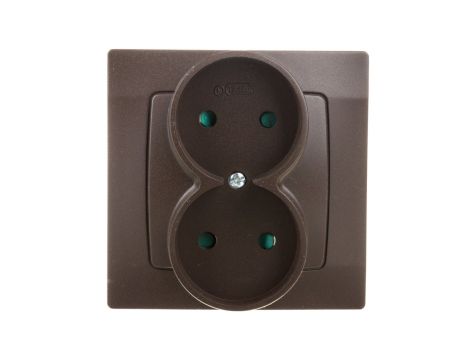 KARO Gniazdo podwójne b/u z przesłonami czekoladowy metalik GP-2SP/40