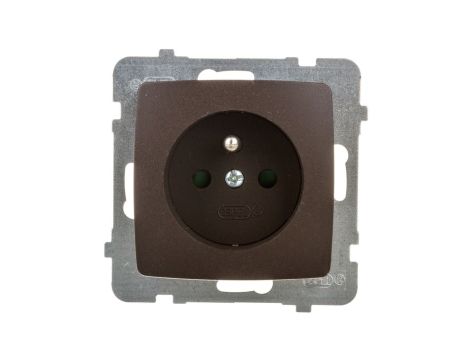 KARO Gniazdo pojedyncze z/u z przesłonami czekoladowy metalik GP-1SZP/m/40