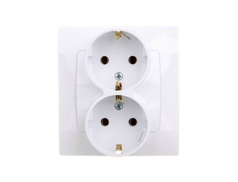 KARO Gniazdo podwójne z/u Schuko białe GP-2SS/00