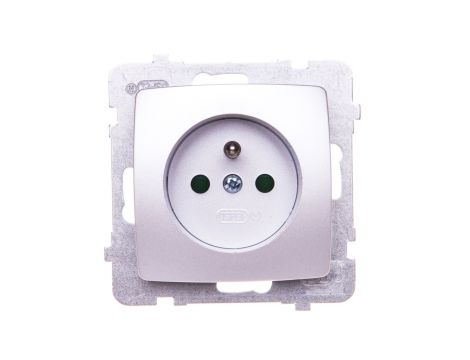 KARO Gniazdo pojedyncze z/u z przesłonami srebrny perłowy GP-1SZP/m/43