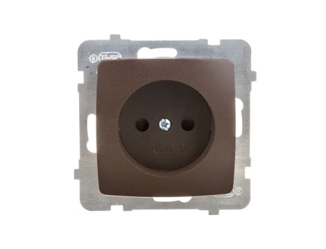 KARO Gniazdo pojedyncze b/u z przesłonami czekoladowy metalik GP-1SP/m/40