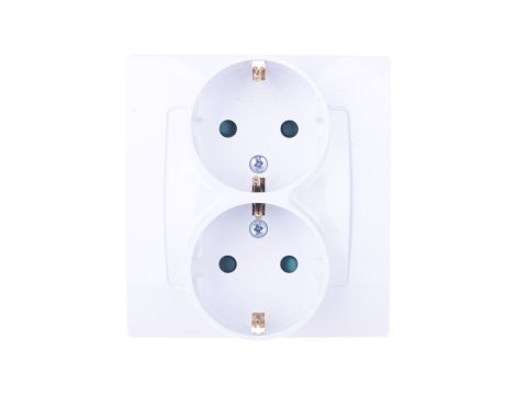 KARO Gniazdo podwójne z/u Schuko z przesłonami białe GP-2SSP/00