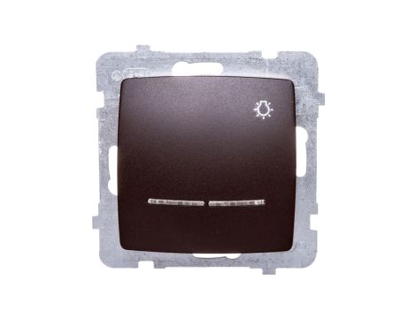 KARO Przycisk /światło/ z podświetleniem czekoladowy metalik ŁP-5SS/m/40
